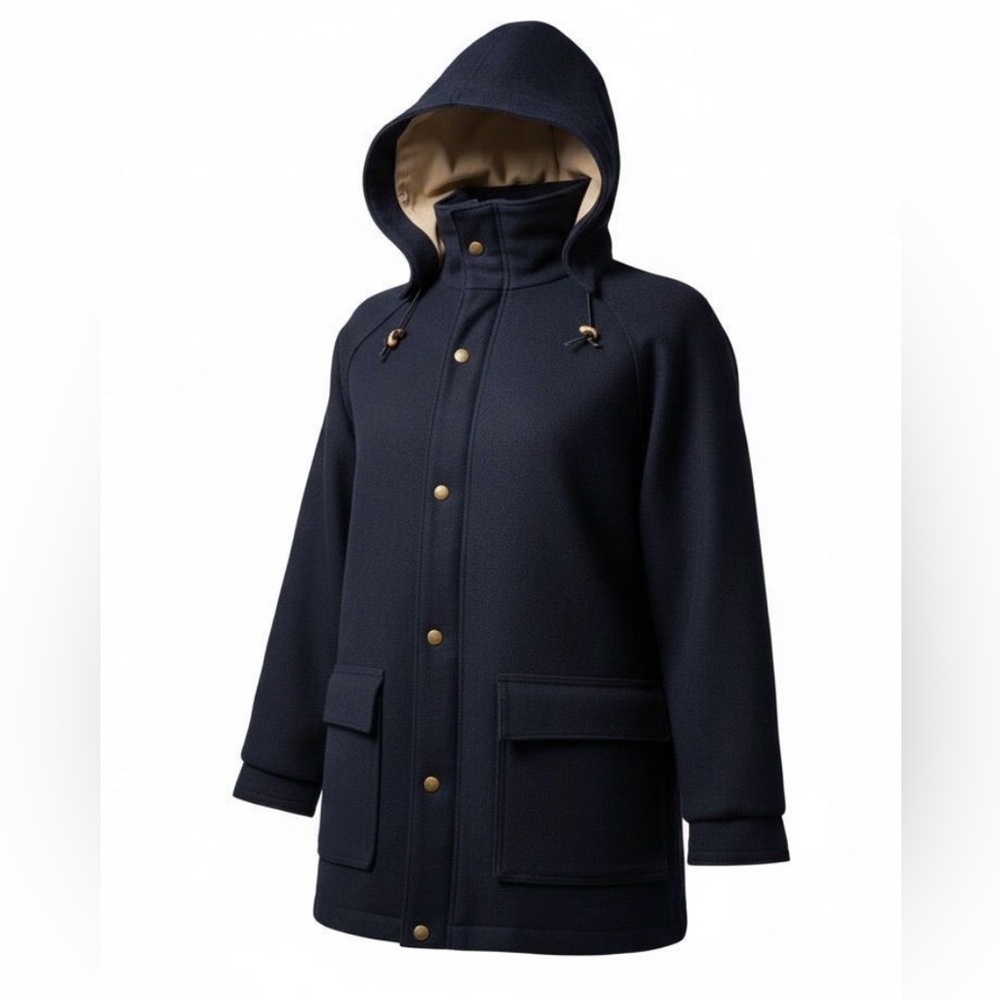L.L.Bean vintage black Wool Blend Hooded Parka Field Coat Women’s Medium